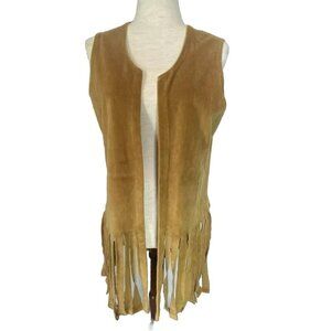 Intermission By Garland Vintage Vest Fringe Boho Velvet Southwest Women’s Size L